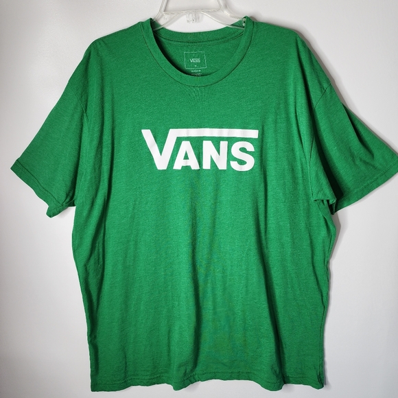 VANS Classic T-Shirt Green with White Logo Men's 2X Short Sleeve Tee - Picture 1 of 7